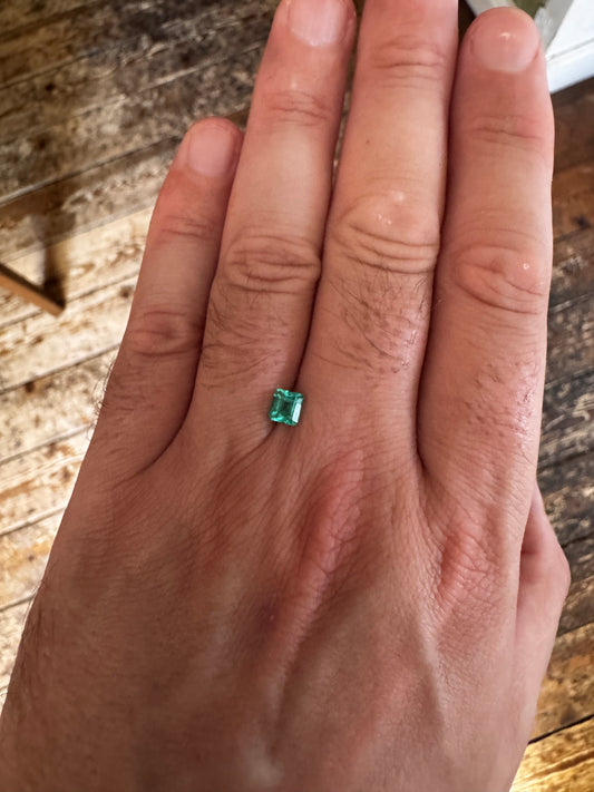 0.65ct Emerald Cut Colombian Emerald (Certified Gemstone)