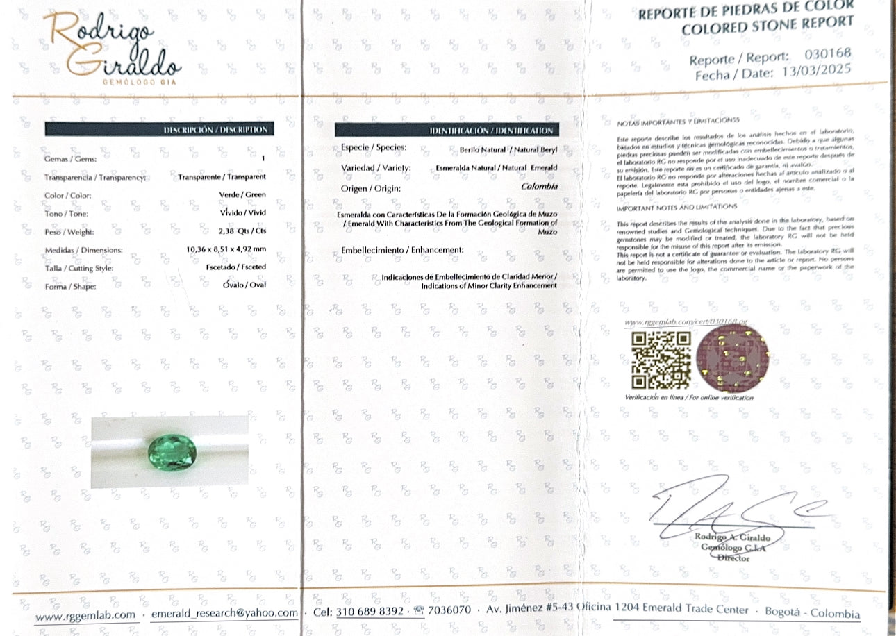 2.38ct Colombian Emerald – Oval Cut